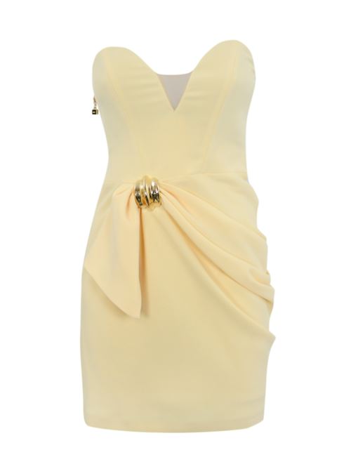 DRESS WITH MACRO BOW ELISABETTA FRANCHI | AB70451E2DC7 lemonade